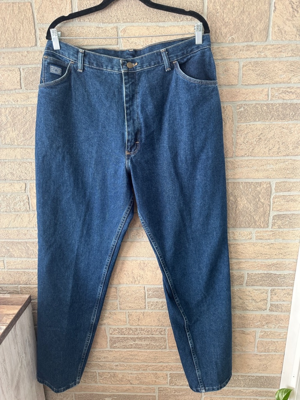 NWOT WRANGLER Vintage High Rise Jeans 90s Straight Leg Blue Denim size 18